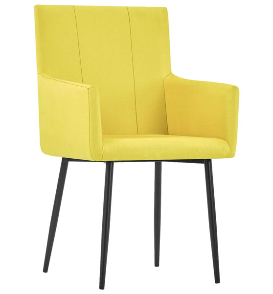 Esszimmerstühle mit Armlehnen 4 Stk. Gelb Stoff