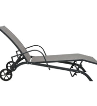 Sonnenliegen 2 Stk. mit Tisch Textilene und Stahl