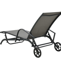 Sonnenliegen 2 Stk. mit Tisch Textilene und Stahl