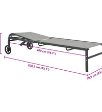 Sonnenliegen 2 Stk. mit Tisch Textilene und Stahl