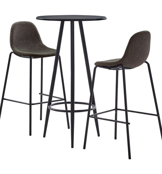 3-tlg. Bar-Set Stoff Dunkelgrau