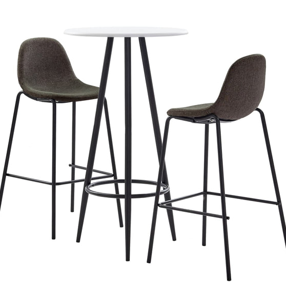 3-tlg. Bar-Set Stoff Dunkelgrau