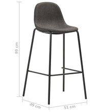 3-tlg. Bar-Set Stoff Dunkelgrau