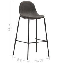 5-tlg. Bar-Set Stoff Dunkelgrau