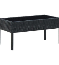 Gartentisch Schwarz 75x40x37 cm Poly Rattan