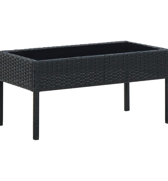 Gartentisch Schwarz 75x40x37 cm Poly Rattan