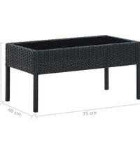 Gartentisch Schwarz 75x40x37 cm Poly Rattan