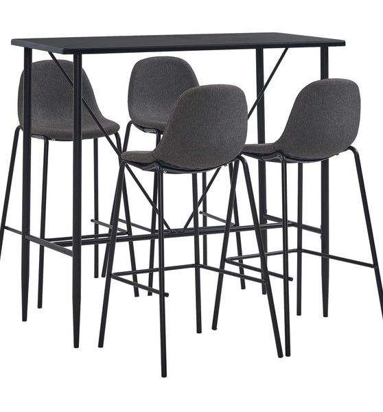 5-tlg. Bar-Set Stoff Dunkelgrau