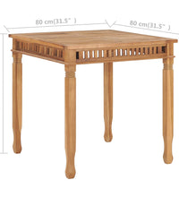 Garten-Esstisch 80x80x80 cm Massivholz Teak