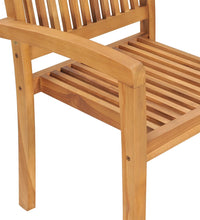 Garten-Essstühle 2 Stk. Stapelbar Teak Massivholz