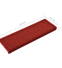 Teppich-Treppenstufen 15 Stk. 65x21x4 cm Rot