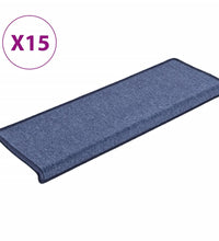 Teppich-Treppenstufen 15 Stk. 65x21x4 cm Blau