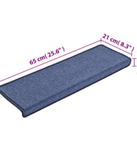 Teppich-Treppenstufen 15 Stk. 65x21x4 cm Blau