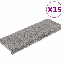 Teppich-Treppenstufen 15 Stk. 65x21x4 cm Grau