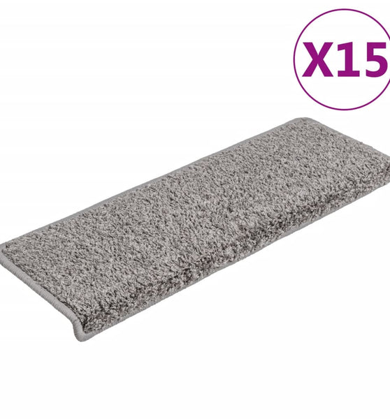 Teppich-Treppenstufen 15 Stk. 65x21x4 cm Grau