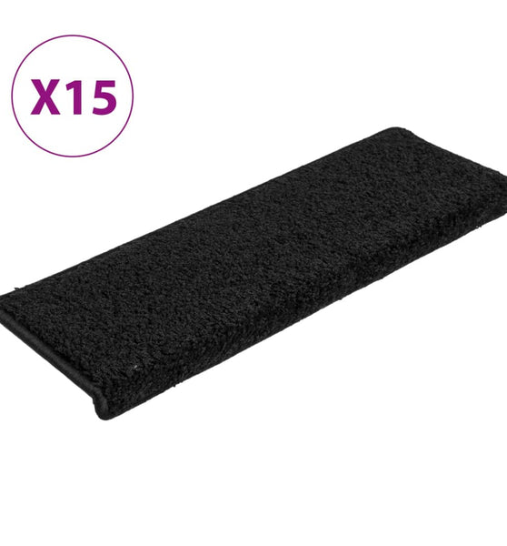 Teppich-Treppenstufen 15 Stk. 65x21x4 cm Schwarz