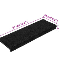 Teppich-Treppenstufen 15 Stk. 65x21x4 cm Schwarz