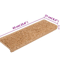 Teppich-Treppenstufen 15 Stk. 65x21x4 cm Beige