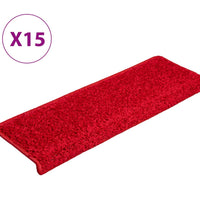 Teppich-Treppenstufen 15 Stk. 65x21x4 cm Rot