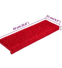 Teppich-Treppenstufen 15 Stk. 65x21x4 cm Rot