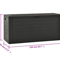 Gartenbox Anthrazit 116x44x55 cm