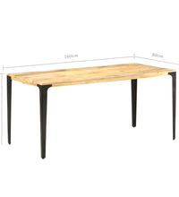 Esstisch 160 x 80 x 76 cm Massivholz Mango