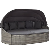 Outdoor-Loungebett mit Dach Grau