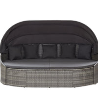 Outdoor-Loungebett mit Dach Grau