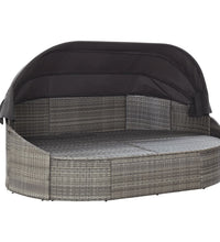 Outdoor-Loungebett mit Dach Grau