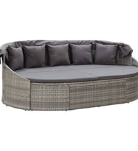 Outdoor-Loungebett mit Dach Grau