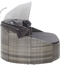 Outdoor-Loungebett mit Dach Grau