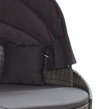Outdoor-Loungebett mit Dach Grau