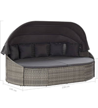 Outdoor-Loungebett mit Dach Grau