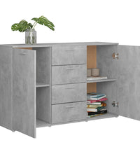 Sideboard Betongrau 120x35,5x75 cm Holzwerkstoff