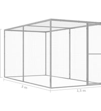 Katzenkäfig 3x1,5x1,5 m Verzinkter Stahl