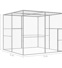 Katzenkäfig 3x3x2,5 m Verzinkter Stahl