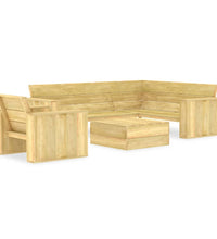 3-tlg. Garten-Lounge-Set Kiefernholz Imprägniert