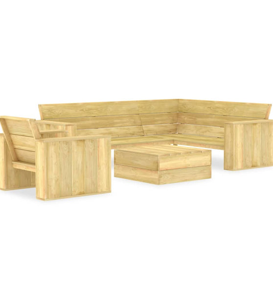 3-tlg. Garten-Lounge-Set Kiefernholz Imprägniert