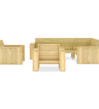 4-tlg. Garten-Lounge-Set Kiefernholz Imprägniert