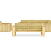 4-tlg. Garten-Lounge-Set Kiefernholz Imprägniert