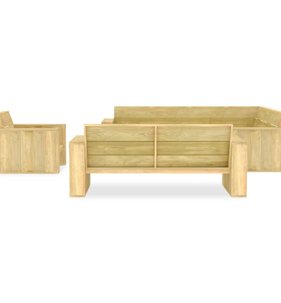 4-tlg. Garten-Lounge-Set Kiefernholz Imprägniert