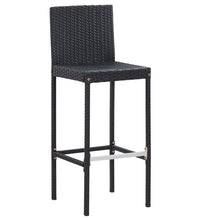 7-tlg. Gartenbar-Set mit Kissen Poly-Rattan Schwarz