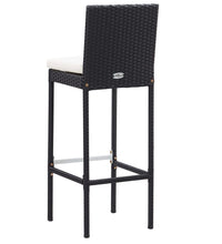7-tlg. Gartenbar-Set mit Kissen Poly-Rattan Schwarz