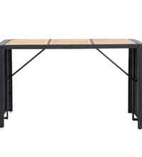 7-tlg. Gartenbar-Set mit Kissen Poly-Rattan Schwarz