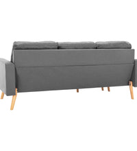 3-Sitzer-Sofa mit Hocker Hellgrau Stoff