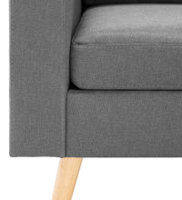 3-Sitzer-Sofa mit Hocker Hellgrau Stoff