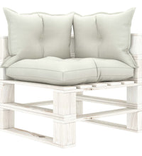 Garten-Palettensofa 3-Sitzer mit Kissen in Beige Holz