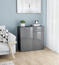 Sideboard Hochglanz-Grau 80x36x75 cm Holzwerkstoff