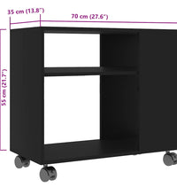 Beistelltisch Schwarz 70x35x55 cm Holzwerkstoff