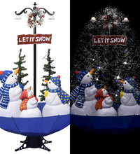 Weihnachtsbaum mit Schnee und Schirm-Fuß Blau 170 cm PVC